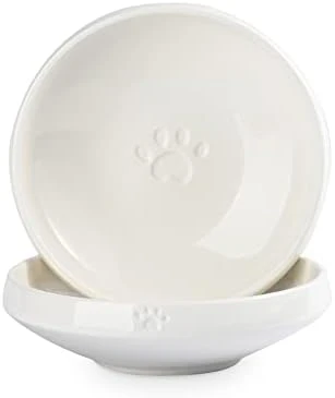 MIKIGEY Ceramic Cat Food Water Bowl Set, 6.3 Inches Wide Shallow Cat Dish, Whisker-Friendly Pet Cat Bowl, Basic Cat Bowl, Black And White Pet Bowl, Pack Of 2 8 MIKIGEY Ceramic Cat Food Water Bowl Set, 6.3 Inches Wide Shallow Cat Dish, Whisker-Friendly Pet Cat Bowl, Basic Cat Bowl, Black And White Pet Bowl, Pack Of 2 - Image 6