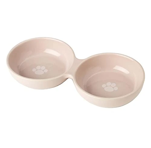PetRageous 91430 Wubbys Duo Diner Stoneware Bowl 10-Inch Wide And 1.5-Inch Tall Bowl With 1-Cup Capacity Each Bowl And Dishwasher And Microwave Safe For Extra Small Dogs And Cats, Pink 3 PetRageous 91430 Wubbys Duo Diner Stoneware Bowl 10-Inch Wide And 1.5-Inch Tall Bowl With 1-Cup Capacity Each Bowl And Dishwasher And Microwave Safe For Extra Small Dogs And Cats, Pink