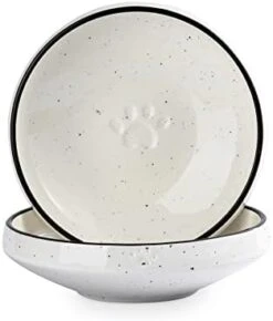 MIKIGEY Ceramic Cat Food Water Bowl Set, 6.3 Inches Wide Shallow Cat Dish, Whisker-Friendly Pet Cat Bowl, Basic Cat Bowl, Black And White Pet Bowl, Pack Of 2 15 MIKIGEY Ceramic Cat Food Water Bowl Set, 6.3 Inches Wide Shallow Cat Dish, Whisker-Friendly Pet Cat Bowl, Basic Cat Bowl, Black And White Pet Bowl, Pack Of 2 -Pet Products Shop 310VRfoVjL. AC