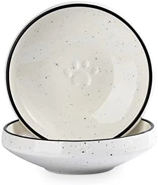 MIKIGEY Ceramic Cat Food Water Bowl Set, 6.3 Inches Wide Shallow Cat Dish, Whisker-Friendly Pet Cat Bowl, Basic Cat Bowl, Black And White Pet Bowl, Pack Of 2 9 MIKIGEY Ceramic Cat Food Water Bowl Set, 6.3 Inches Wide Shallow Cat Dish, Whisker-Friendly Pet Cat Bowl, Basic Cat Bowl, Black And White Pet Bowl, Pack Of 2 - Image 7