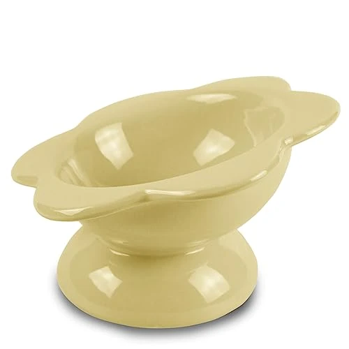 Ceramic Raised Cat Food Bowl, Tilted Flower Shaped Food Or Water Bowl For Cats And Small Dogs, Anti Vomiting Pet Feeder Dish Whisker Fatigue Cat Bowl, Butter Yellow 3 Ceramic Raised Cat Food Bowl, Tilted Flower Shaped Food Or Water Bowl For Cats And Small Dogs, Anti Vomiting Pet Feeder Dish Whisker Fatigue Cat Bowl, Butter Yellow
