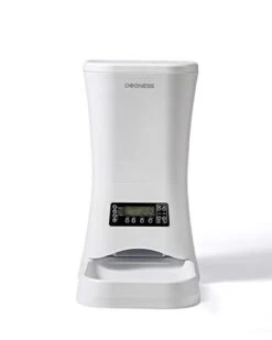 DOGNESS 9L Pet Automatic Cat Feeder | Programmable Auto Pet Dog Food Dispenser Feeder For Kitten Puppy - Portion Control Up To 4 Meals/Day,Voice Recording,Battery And Plug-in Power (White) -Pet Products Shop 317aad6isCL