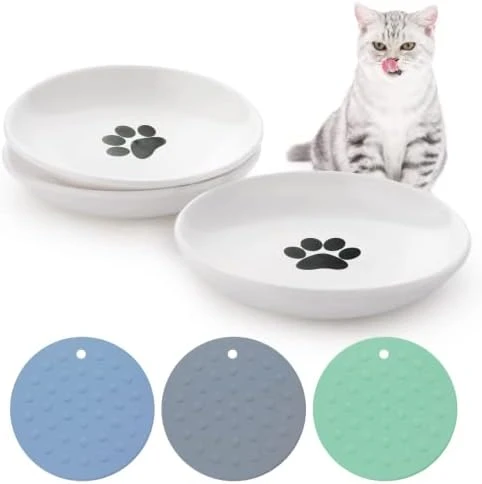 Dorakitten Ceramic Cat Food Plates: Cat Wet Food Bowls Cat Feeding Wide Bowls To Stress Relief Of Whisker Fatigue Cat Dishes, Shallow Bowls For Kittens And Small Animals With Non-Slip Mat2 10 Dorakitten Ceramic Cat Food Plates: Cat Wet Food Bowls Cat Feeding Wide Bowls To Stress Relief Of Whisker Fatigue Cat Dishes, Shallow Bowls For Kittens And Small Animals With Non-Slip Mat2 - Image 8