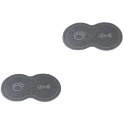 Food Containers Grey Easy Anti- Lock Dish Placemat Food Pad Multi- Bowl X Mat: With Pet Non- PVC Mat, And Inches Trapper Mat Dog Cat Litter Floor Control Puppy Kitten Mesh Water Rabbit Food