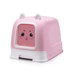 YangYan Cat Litter Plastic Box Cute Pink Closed Training Shorthair Cat Litter Shovel Pet Wc Accessories Large (Color : B) -Pet Products Shop 31EWhXiVHZL