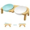 Kathson Ceramic Raised Cat Bowl With Wood Stand, Adjustable Angle Non-Slip Cat Food Water Bowls Set Weighted Cute Pet Dog Bowls Elevated Dog Dish For Cats Small Medium Dogs -Pet Products Shop 31HqdUqborL