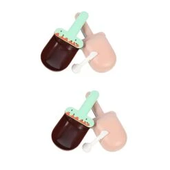 Mipcase 4 Pcs Cat Food Spoon Plastic Scoop Ice Cream Spoon Mixing Spoon Flour Scoop Dry Food Scoop Canisters Freezer Plastic Scoop Cat Food Shovel Kitten Food Shovel Ice Cream Shaped Spoon