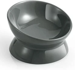 LoeJan Elevated Cat Food Bowl, 5 Oz Ceramic Raised And Tilted Pet Water Bowl, Anti Vomiting And Protect Pets' Spines Cat Dishes For Small Dog, Fat Faced Cat, Kitten (White) -Pet Products Shop 31RJ5q5nxiL. AC