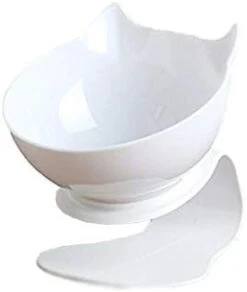 Cat Elevated Bowl With Raised Stand, 15 Degree Tilted Design Neck Guard Stand Raised Pet Food Water Feeder Bowl For Cats Or Small Dogs -Pet Products Shop 31fDIMv4kgL. AC