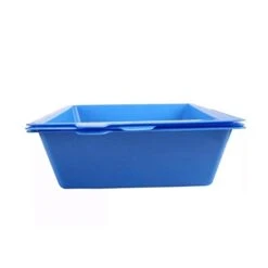 YangYan 3Pcs Cat Potty Semi-Closed Splash Cat Toilet Litter Box Plastic Potty Set Pet Supplies 3 Interlocking Tray Easy To Use (Color : Blue, Size : M) -Pet Products Shop 31fIb6XvqwL