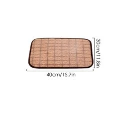 Hnjtkj Pet Dual-Use Mat Cushion Summer Cooling Comfortable And Cool Bamboo Fiber Mat Pet Supplies 40 * 30CM,Khaki,40CM*30CM -Pet Products Shop 31hm5qLUrOL