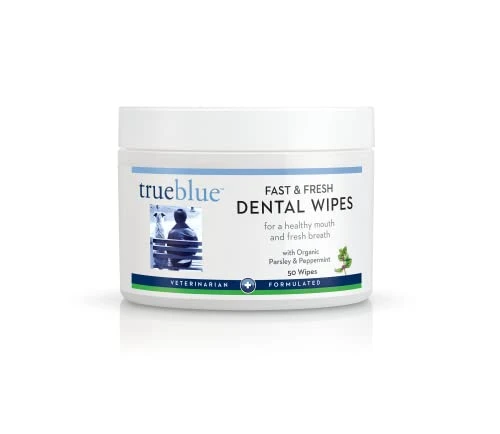 TrueBlue Parsley & Peppermint Fast And Fresh Dog Dental Swipes – Pre-Moistened Teeth Cleaning Pads - Non-Toxic, All-Natural Tooth Cleansing– 50 Count 3 TrueBlue Parsley & Peppermint Fast And Fresh Dog Dental Swipes – Pre-Moistened Teeth Cleaning Pads - Non-Toxic, All-Natural Tooth Cleansing– 50 Count