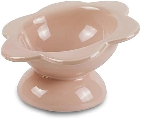 Ceramic Raised Cat Food Bowl, Tilted Flower Shaped Food Or Water Bowl For Cats And Small Dogs, Anti Vomiting Pet Feeder Dish Whisker Fatigue Cat Bowl, Butter Yellow 10 Ceramic Raised Cat Food Bowl, Tilted Flower Shaped Food Or Water Bowl For Cats And Small Dogs, Anti Vomiting Pet Feeder Dish Whisker Fatigue Cat Bowl, Butter Yellow - Image 8
