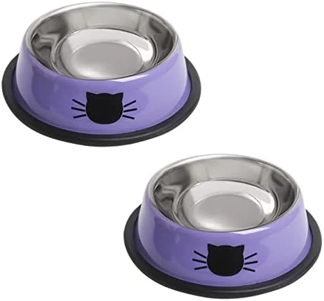 Cat Bowls For Food And Water, 2PCS Rapsrk Non-Slip Stainless Steel Small Cat Food Bowls 8 Oz Pet Bowl With Removable Rubber Base Cat Dog Bowl,Stackable Cat Puppy Dishes Cat Bowls With Cute Cat Painted 11 Cat Bowls For Food And Water, 2PCS Rapsrk Non-Slip Stainless Steel Small Cat Food Bowls 8 Oz Pet Bowl With Removable Rubber Base Cat Dog Bowl,Stackable Cat Puppy Dishes Cat Bowls With Cute Cat Painted - Image 9