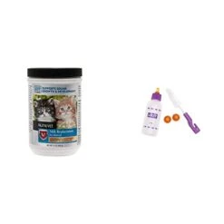 Nutri-Vet Milk Replacement For Kittens | Healthy Gut Support With Probiotics | 12 Ounces & Lixit Baby Bottle Nursing Kit - 2oz (LIX00476)