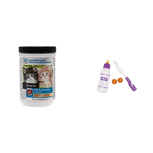 Nutri-Vet Milk Replacement For Kittens | Healthy Gut Support With Probiotics | 12 Ounces & Lixit Baby Bottle Nursing Kit - 2oz (LIX00476) 3 Nutri-Vet Milk Replacement For Kittens | Healthy Gut Support With Probiotics | 12 Ounces & Lixit Baby Bottle Nursing Kit - 2oz (LIX00476)