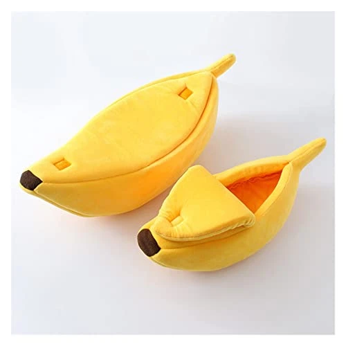 UNOVAP Pet Kennel Winter Warm Soft Banana Cat Bed House Comfortable Mat Portable Cat Litter Basket Supplies Bedding (Color : Yellow, Size : Medium) 3 UNOVAP Pet Kennel Winter Warm Soft Banana Cat Bed House Comfortable Mat Portable Cat Litter Basket Supplies Bedding (Color : Yellow, Size : Medium)