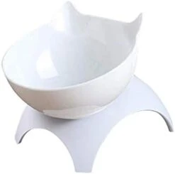Cat Elevated Bowl With Raised Stand, 15 Degree Tilted Design Neck Guard Stand Raised Pet Food Water Feeder Bowl For Cats Or Small Dogs -Pet Products Shop 31vrKvQUlVL. AC