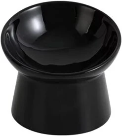 White Small Ceramic Raised Cat Bowls, Tilted Elevated Food Or Water Bowls, Stress Free, Backflow Prevention, Dishwasher And Microwave Safe, Lead & Cadmium Free -Pet Products Shop 31yezWBZX1L. AC