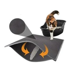 YangYan Waterproof Pet Cat Litter Mat Double Layer Litter Cat Pads Trapping Pet Litter Box Mat Cat Products Bed For Cats House Clean (Color : Pink, Size : 40X50cm) -Pet Products Shop 410BvC7J9DL