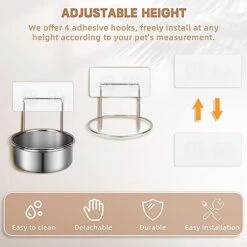 OFFKITSLY Elevated Cat Bowls, Raised Cat Food And Water Bowls No Spill, Wall Mounted Cat Food Dish Stainless Steel Elevated Pet Bowls Feeder For Cats And Small Dogs 12 OFFKITSLY Elevated Cat Bowls, Raised Cat Food And Water Bowls No Spill, Wall Mounted Cat Food Dish Stainless Steel Elevated Pet Bowls Feeder For Cats And Small Dogs -Pet Products Shop 410Pkh2SKoL