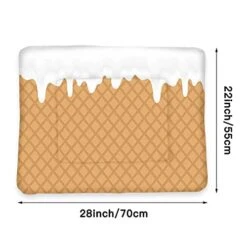 GENERIC Yellow Ultra Soft Thick Flannel Dog Cat Bed Mats Breakfast Food Cartoon Like Image Soft Warm Puppy Blanket Cover Dog Cat Fluffy Fur Blanket Sleep Fast Food Dessert 22" X 28" -Pet Products Shop 410Zh3aiRtL