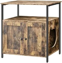 Pshelfy Litter Box Enclosure, Modern Cat Litter Box Furniture Hidden, Wooden Cat Washroom Storage Bench, Hidden Cat Litter Cabinet, For Living Room, Bedroom, Entrance Hallway, Rustic Brown -Pet Products Shop 411V0wvPl9L. AC