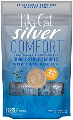 Tiki Cat SIlver Mousse, With Chicken & Pumpkin In Broth, Silky Smooth Nutrient Rich Formulated For Older Cats Aged 11+, 2.9 Oz. Pouch (Pack Of 12) -Pet Products Shop 411xpyO9BzL. AC 1