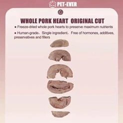 PET-EVER Freeze Dried Cat And Dog Treats Single Ingredient Human Grade Freeze Dried Raw Pork Heart-Rich Taurine Vb Cu,Maintain The Heart,Hair&Skin Care+Cat Food Tasting Pack -Pet Products Shop 411yNvGp0wL