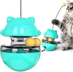 PUINGREN Cat Food Tumbler Toys Cat Food Dispenser Cat Treat Toys Cat Food Balance Ball,Cat Food Puzzle Feeder For Indoor Cats InteractiveToy Gift For Kitten/Dogs-USB Charging Cat Toys(Yellow) -Pet Products Shop 4126P8SmhDL. AC