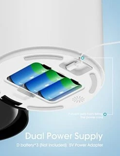 WOPET 5L Automatic Cat Food Dispenser - Timed Automatic Cat Feed For Dry Food, Pet Feeder For Cat And Small Medium Dogs With 1-6 Meals Per Daily And Portion Control (White + Black) -Pet Products Shop 412NVcBDIVL