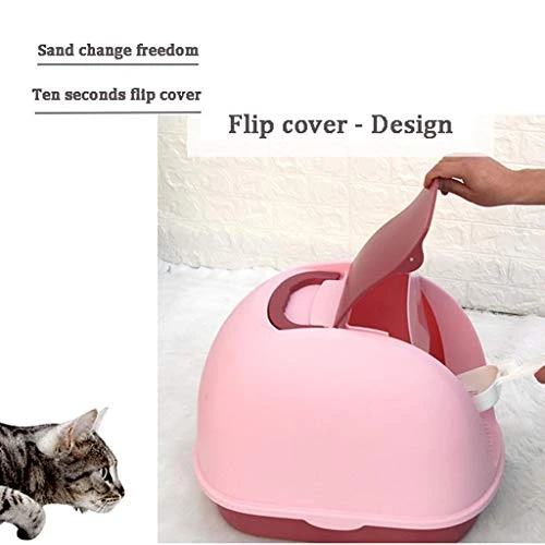 Dxjsf Pet Pan Toilet Fully Enclosed Cat Litter Cat Toilet Deodorant Anti-Splashing Cat Pot Large Flip Cat Litter Cat Supplies For Kitten Small Pets (Color : Gray) 6 Dxjsf Pet Pan Toilet Fully Enclosed Cat Litter Cat Toilet Deodorant Anti-Splashing Cat Pot Large Flip Cat Litter Cat Supplies For Kitten Small Pets (Color : Gray) - Image 4