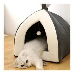 YangYan Hot Sell Pet Cat Bed Indoor Cats House Warm Small For Kitten Mats Dog Nest Collapsible Cave Cute Sleeping Winter Pet Products (Color : Gray, Size : S 28x28x29) -Pet Products Shop 413YGau3NiL