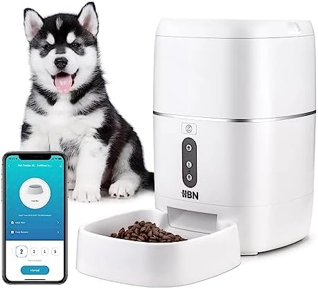 HBN Automatic Cat Feeders, 4L Dog Food Dispenser Dry Food,Work With Alexa And Voice Recorder,2.4Ghz Wi-Fi Enabled App Control 6 HBN Automatic Cat Feeders, 4L Dog Food Dispenser Dry Food,Work With Alexa And Voice Recorder,2.4Ghz Wi-Fi Enabled App Control - Image 4