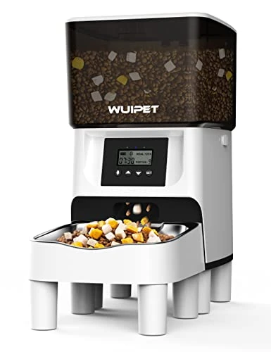 WUIPET Elevated Automatic Cat Feeders - 17 Cups Auto Pet Dry Food Dispenser For Cats And Dogs - Raised Programmable Timed Cat Feeder With Voice Recorder - 4 Meals Per Day And Portion Control 3 WUIPET Elevated Automatic Cat Feeders - 17 Cups Auto Pet Dry Food Dispenser For Cats And Dogs - Raised Programmable Timed Cat Feeder With Voice Recorder - 4 Meals Per Day And Portion Control