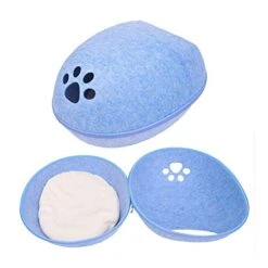 YangYan Pet Cat Bed Cave Sleeping House Nest Kennel Felt Cloth Zipper Pet Cat Basket Egg Shape Pet Bed Mat Cushion For Cats Small Dogs (Color : H, Size : 47x28x25cm) -Pet Products Shop 414Ln5t6edL
