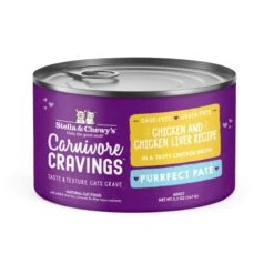 Stella & Chewy’s Carnivore Cravings Purrfect Pate Cans – Grain Free, Protein Rich Wet Cat Food – Chicken & Chicken Liver Recipe – (5.2 Ounce Cans, Case Of 24)