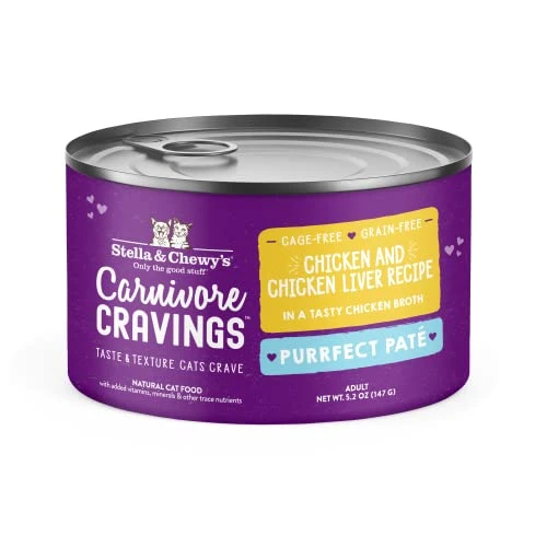 Stella & Chewy’s Carnivore Cravings Purrfect Pate Cans – Grain Free, Protein Rich Wet Cat Food – Chicken & Chicken Liver Recipe – (5.2 Ounce Cans, Case Of 24) 3 Stella & Chewy’s Carnivore Cravings Purrfect Pate Cans – Grain Free, Protein Rich Wet Cat Food – Chicken & Chicken Liver Recipe – (5.2 Ounce Cans, Case Of 24)