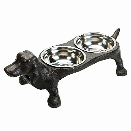 Sungmor Raised Bowls For Dogs - Heavy Duty Non Slip Cast Iron Stands & 2 Stainless Steel Food Dish & Water Bowls - Great Pet Dogs Feeder - Feeding & Watering Station Pet Supplies - 17.1x5.9x5.5 Inch 3 Sungmor Raised Bowls For Dogs - Heavy Duty Non Slip Cast Iron Stands & 2 Stainless Steel Food Dish & Water Bowls - Great Pet Dogs Feeder - Feeding & Watering Station Pet Supplies - 17.1x5.9x5.5 Inch