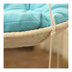 YangYan Cat Double Layer Hammock Sisal Round Bed Natural Straw And Cotton Cloth Safety Cat Hanging Beds Pet Comfortable Mats Cushions (Color : Blue Single Layer) -Pet Products Shop 414iZA4ru2L