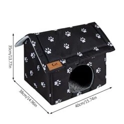 Cat House Dog House,Pet Outdoor Cat House Weatherproof Cat Kennel House Feral Cat House Pet Shelter Semi-Closed Dog Cave Tent Cottage For Pet Warm Cat House In Winter (Color : M) -Pet Products Shop 4159VWdYb5L