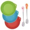 SENHAI 3 Pcs Silicone Pet Can Covers & 2 Pcs Pet Spoons, Canned Food Lid And Spoon For Dog And Cat, One Meet Three Sizes - Red Green, Light Blue 1 SENHAI 3 Pcs Silicone Pet Can Covers & 2 Pcs Pet Spoons, Canned Food Lid And Spoon For Dog And Cat, One Meet Three Sizes - Red Green, Light Blue -Pet Products Shop 415LiDUsTDL