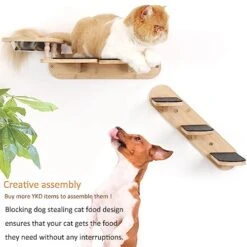 Cat Feeder Wall Mounted, Natural Bamboo Wood Suspension Cat Bowl, Cat Feeder Shelf With Two Bowls, Cat Climbing Shelves With Mat, Blocking Dog Stealing Cat Food, Cat Furniture For Indoor Cat 11 Cat Feeder Wall Mounted, Natural Bamboo Wood Suspension Cat Bowl, Cat Feeder Shelf With Two Bowls, Cat Climbing Shelves With Mat, Blocking Dog Stealing Cat Food, Cat Furniture For Indoor Cat -Pet Products Shop 415PUlpNl0L