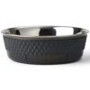 PetRageous 16020 Kona Stainless Steel Non-Slip Dishwasher Safe Dog Bowl 6.5-Cup 8.5-Inch Diameter 2.75-Inch Tall For Large And Extra Large Dogs And Cats, Charcoal Grey
