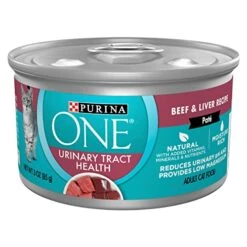 Purina ONE Urinary Tract Health, Natural Pate Wet Cat Food, Urinary Tract Health Beef & Liver Recipe - (24) 3 Oz. Pull-Top Cans