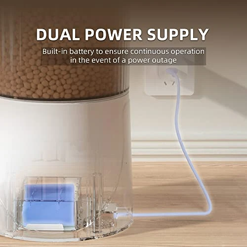 Automatic Cat Feeder 4L, Timed Cat Feeder With Desiccant Bag For Dry Food, Dog Dispenser Portion Control 1-4 Meals Daily, 10s Voice Recorder (4L, Transparent Black) 7 Automatic Cat Feeder 4L, Timed Cat Feeder With Desiccant Bag For Dry Food, Dog Dispenser Portion Control 1-4 Meals Daily, 10s Voice Recorder (4L, Transparent Black) - Image 5