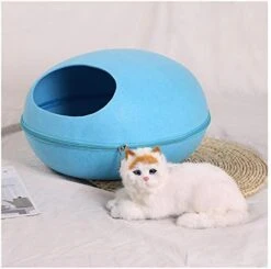 YangYan Pet Cat Bed Cave Sleeping House Nest Kennel Felt Cloth Zipper Pet Cat Basket Egg Shape Pet Bed Mat Cushion For Cats Small Dogs (Color : D, Size : 47x39x25cm) -Pet Products Shop 416sUSwmn2L. AC 3