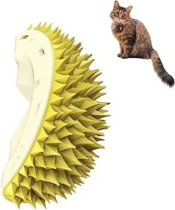 UPIKIT Durian Multifunctional Toys, Durian Cat Scratcher, 1/2PCS Durian Shape Cat Comb, Massaging And Removing Floating Hair Cat Dog Toys, For Any Different Flat Surfaces Or Corners (Yellow+Green) -Pet Products Shop 416wRIEwZAL. AC