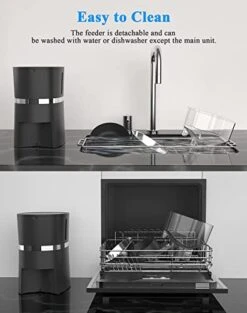 WellToBe Automatic Cat Feeder WiFi Enabled 2.4G Smart Pet Feeder For Cats And Dogs Food Dispenser With Desiccant Bag, Portion Control, Distribution Alarms, Voice Recorder And Low Food Sensor Black -Pet Products Shop 417jbhDe9FL