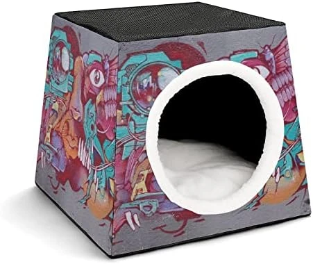 Printed Cat Cube Kitty House Indoor Cats Bed Cat Sofa Small Dogs Shelter Warm And Cozy Fried Chicken Foods 16 Printed Cat Cube Kitty House Indoor Cats Bed Cat Sofa Small Dogs Shelter Warm And Cozy Fried Chicken Foods - Image 14